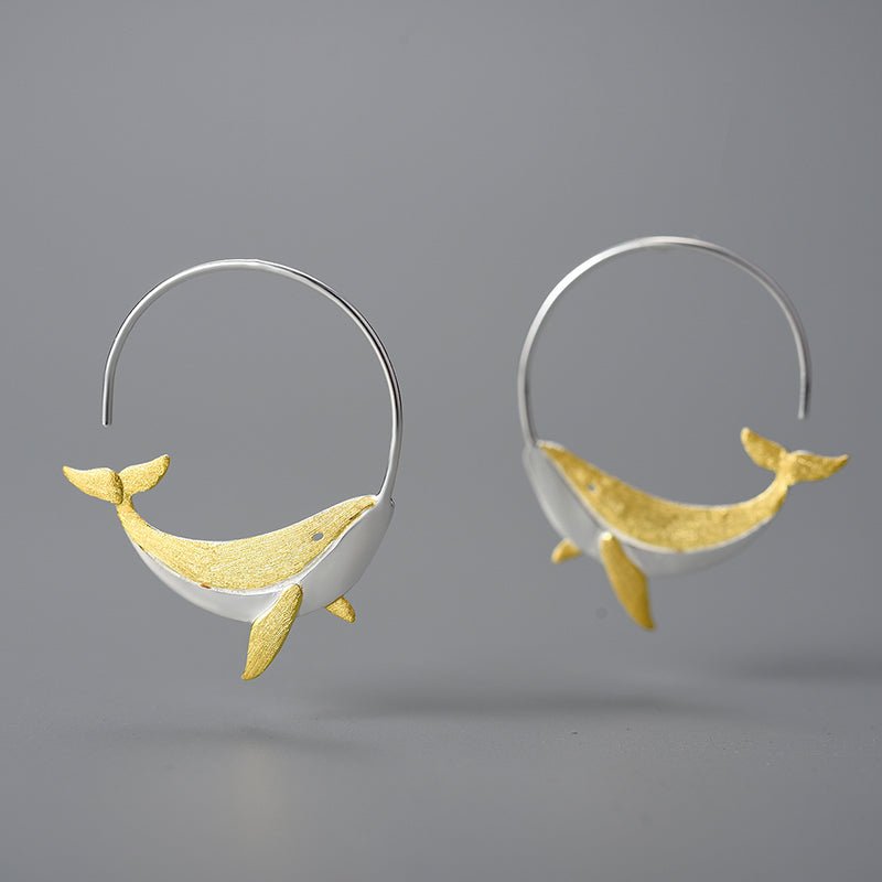 Wandering Whale - Hoop Earrings