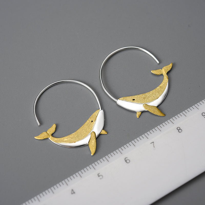 Wandering Whale - Hoop Earrings