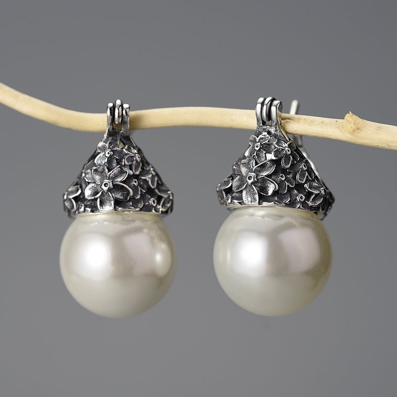 Forget-me-not Pearl - Dangle Earrings